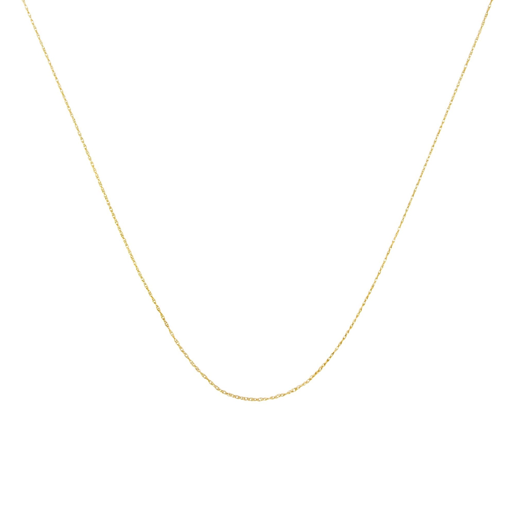 10K Gold 0.5 mm Slender & Dainty Fine Rope Chain Necklace-0