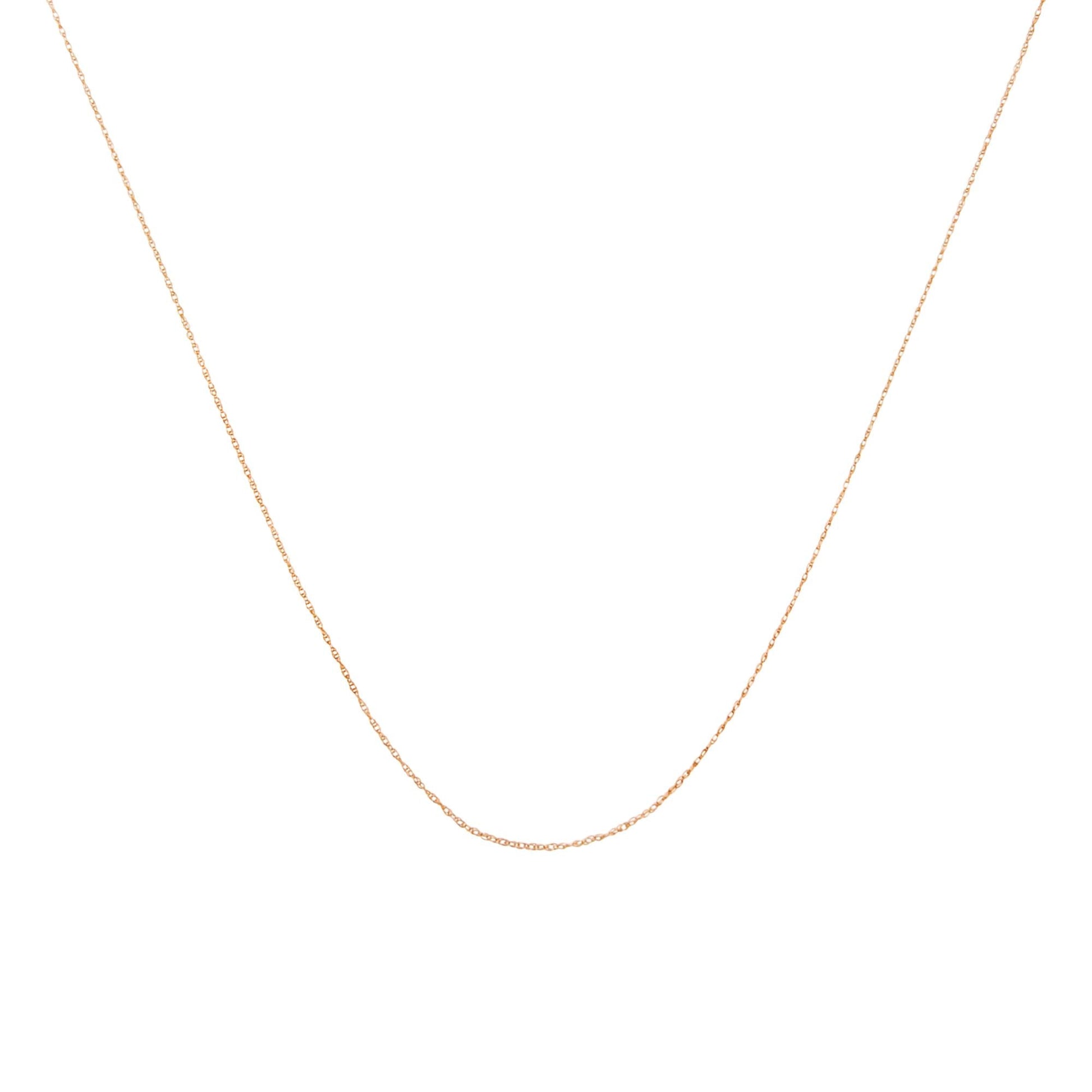 10K Gold 0.5 mm Slender & Dainty Fine Rope Chain Necklace-1