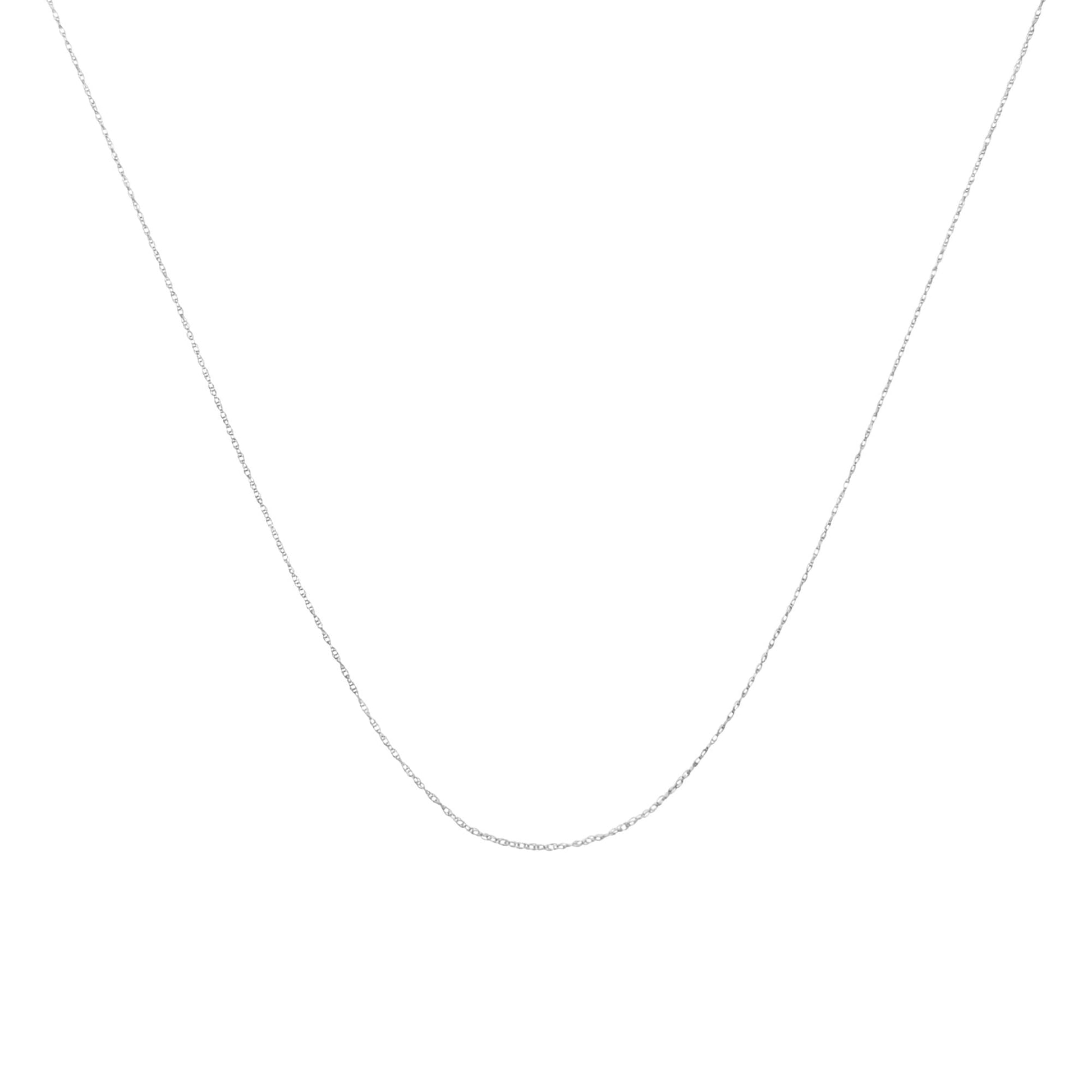 10K Gold 0.5 mm Slender & Dainty Fine Rope Chain Necklace-2